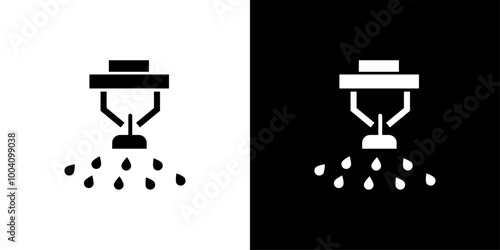 fire sprinkler icon Flat art illustration in outline