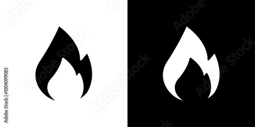 Flame fire icon Flat art illustration in outline