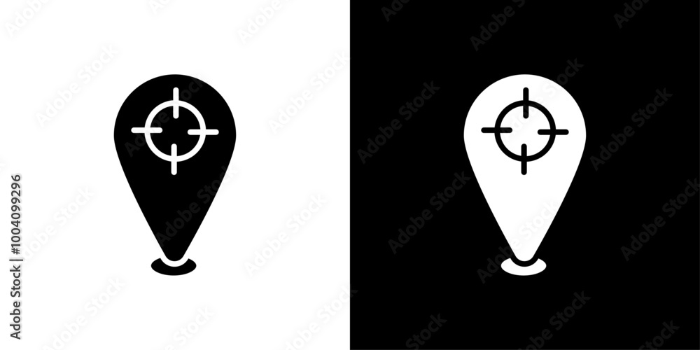 Geo Targeting icon Flat art illustration in outline Geo Targeting icon Flat art illustration in outline
