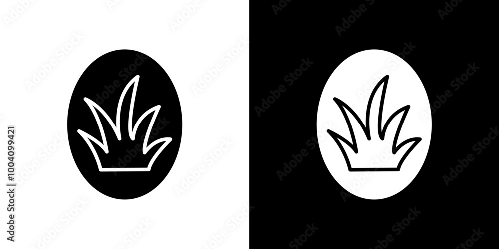 Grass icon Flat art illustration in outline Grass icon Flat art illustration in outline