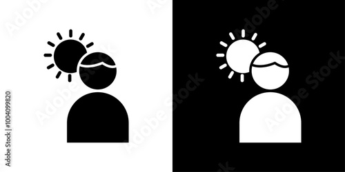 hot human icon Flat art illustration in outline