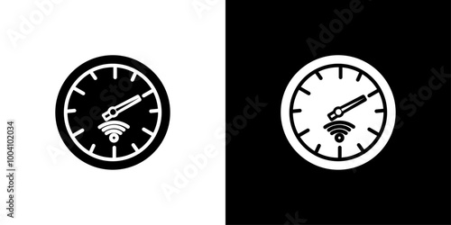 Network speed test icon Flat art illustration in outline