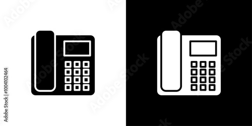 Office Phone icon Flat art illustration in outline