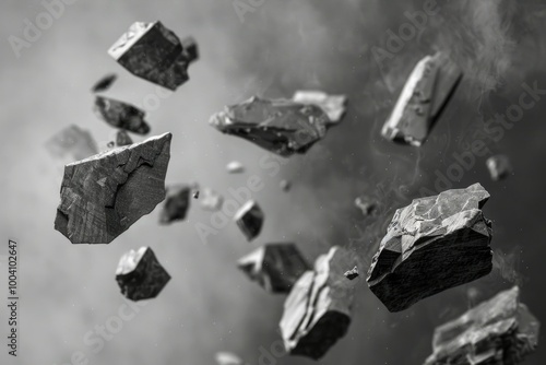 A collection of rocks suspended in mid-air, defying gravity photo