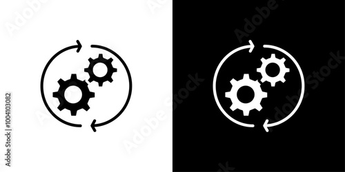 processing icon Flat art illustration in outline