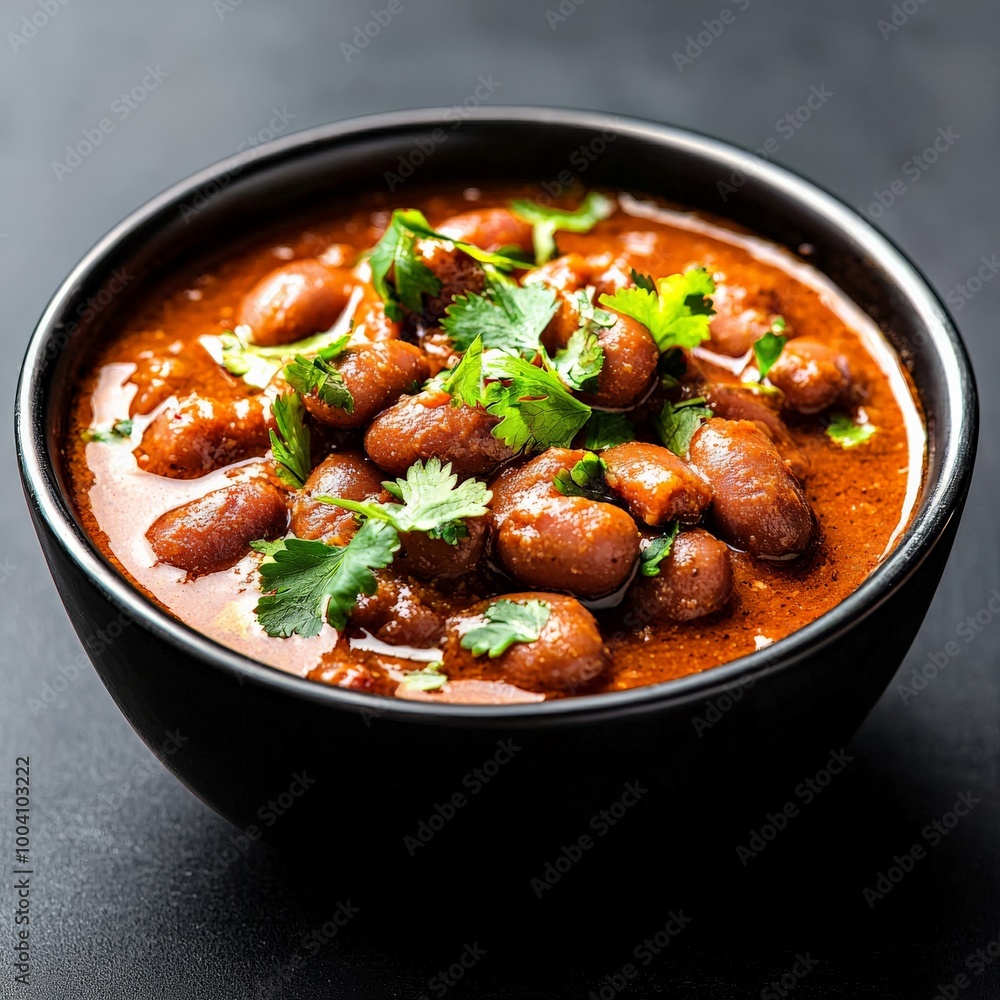 Indian rajma (kidney bean curry) served in a bowl, with bright studio lighting highlighting the deep red sauce and soft, tender beans. Indian rajma (kidney bean curry) served in a bowl, with bright studio lighting highlighting the deep red sauce and soft, tender beans.