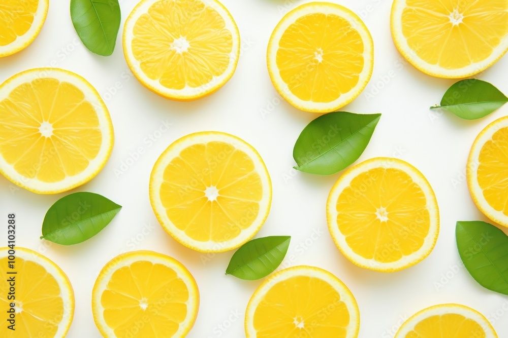 Fototapeta premium Lemon slide cut in half backgrounds fruit plant.