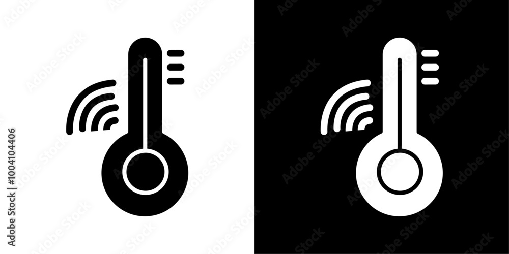 smart temperature icon Flat art illustration in outline smart temperature icon Flat art illustration in outline