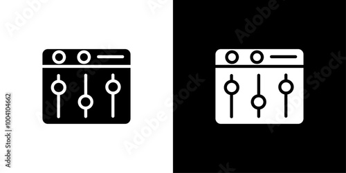 Sound mixer icon Flat art illustration in outline