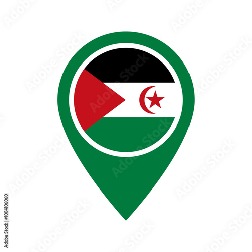 Free Download Western Sahara flag location icon - GFXLoad