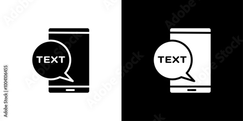 text icon Flat art illustration in outline