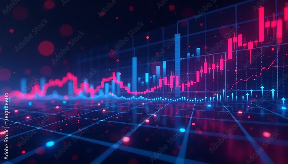 financial charts with a banner background featuring money and investments financial charts with a banner background featuring money and investments
