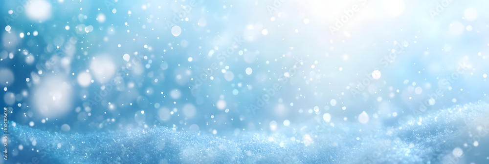 Abstract blue winter background with snow texture and falling snowflakes - Cold sunny winter landscape in Christmas season - Panorama with space Abstract blue winter background with snow texture and falling snowflakes - Cold sunny winter landscape in Christmas season - Panorama with space