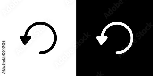 Undo arrow sign icon Flat art illustration in outline