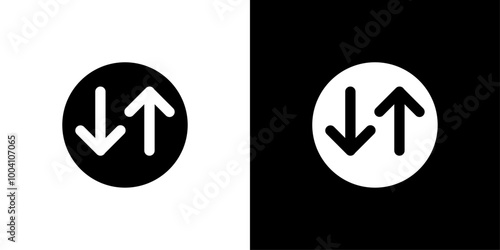 Up and down arrows icon Flat art illustration in outline