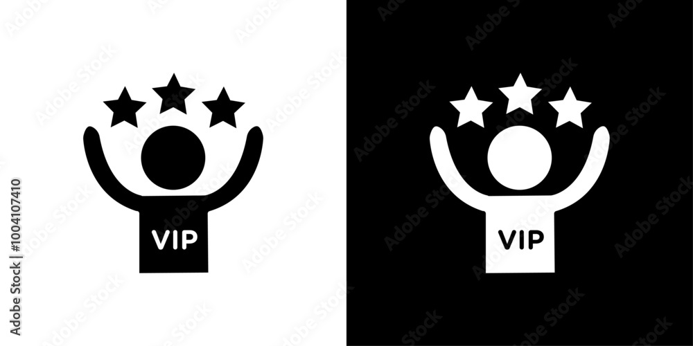 VIP person icon Flat art illustration in outline VIP person icon Flat art illustration in outline