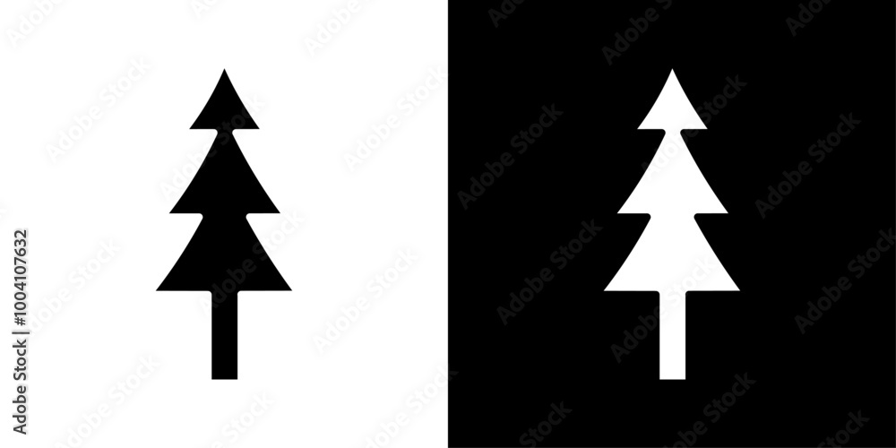 Winter tree icon Flat art illustration in outline Winter tree icon Flat art illustration in outline