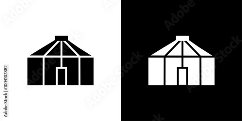Yurt Icon Flat art illustration in outline