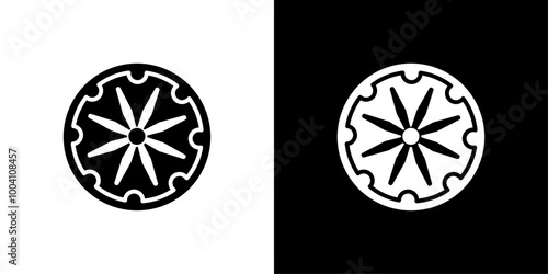 Ashoka Wheel icon Flat art illustration in outline