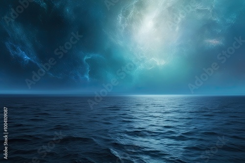 Cosmic Sea Blue Background with Gradient Textures and Serene Depths