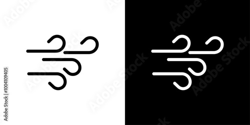 Blowing wind icon Flat art illustration in outline