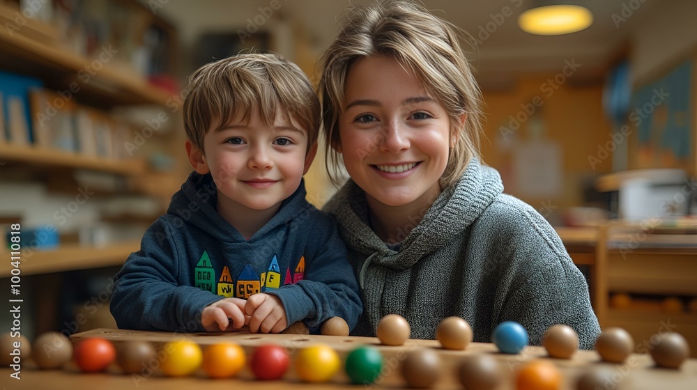 a person and a child smiling
a person and a child smiling