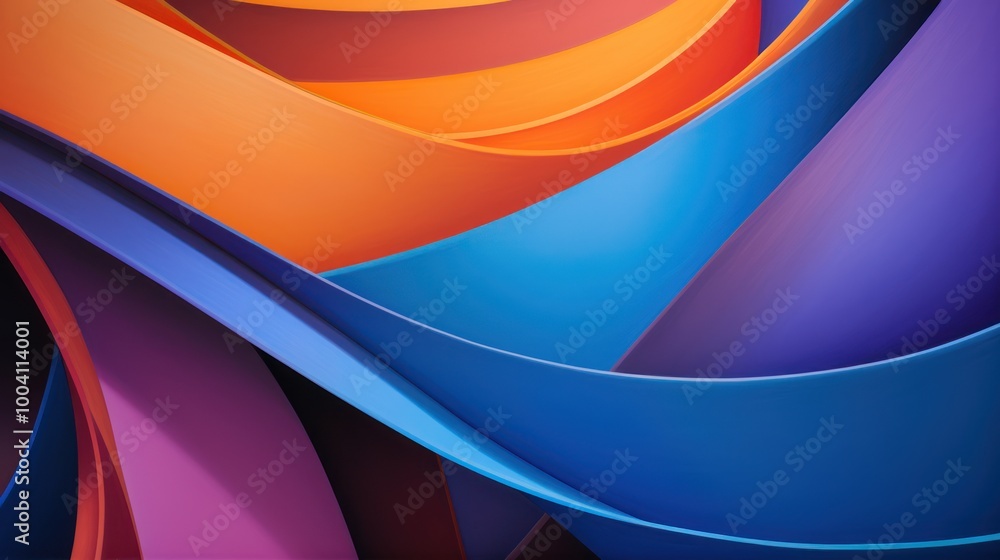 Fototapeta premium Vibrant Abstract Curves and Waves Background. Modern Fluid Design