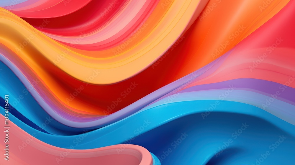 Vibrant Abstract Curves and Waves Background. Modern Fluid Design Vibrant Abstract Curves and Waves Background. Modern Fluid Design