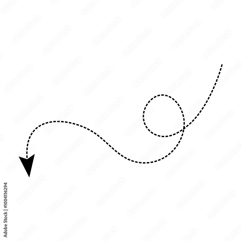 Dashed, dotted line arrow vector icon Dashed, dotted line arrow vector icon