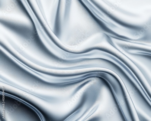 Abstract texture of smooth, flowing liquid metal in silver tones