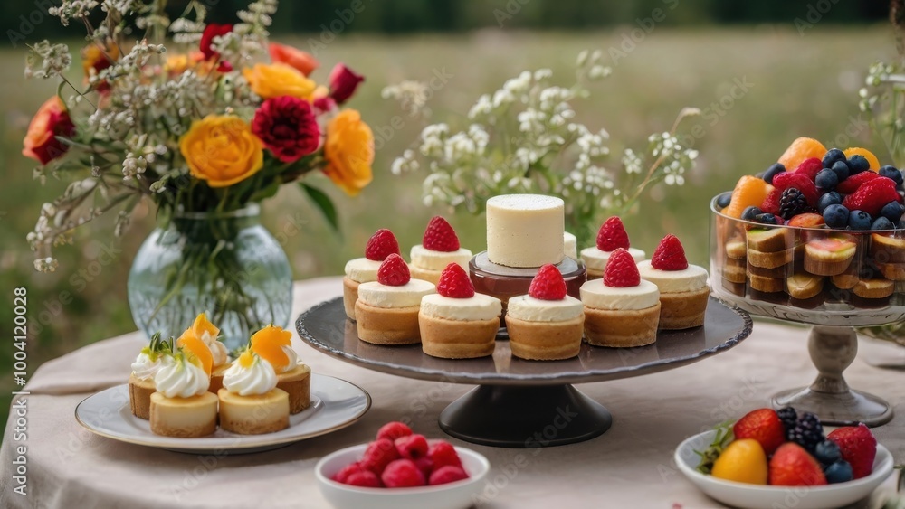 Fototapeta premium Summer Garden Party Dessert Table