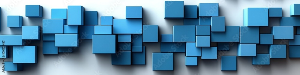 Blue Blocks, Cubes Abstract Background, LinkedIn cover, AI Generated Blue Blocks, Cubes Abstract Background, LinkedIn cover, AI Generated