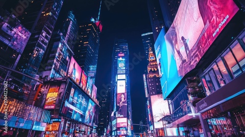 Vibrant Night Life in Urban Cityscape