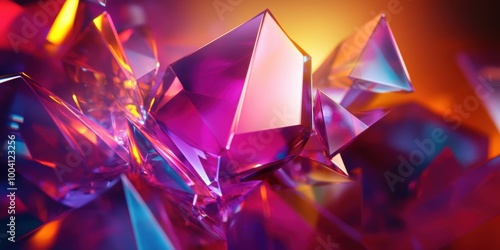 a close up of a pink and blue diamond