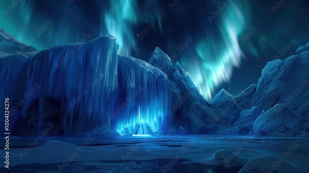 Majestic Ice Castle Under the Night Sky Majestic Ice Castle Under the Night Sky