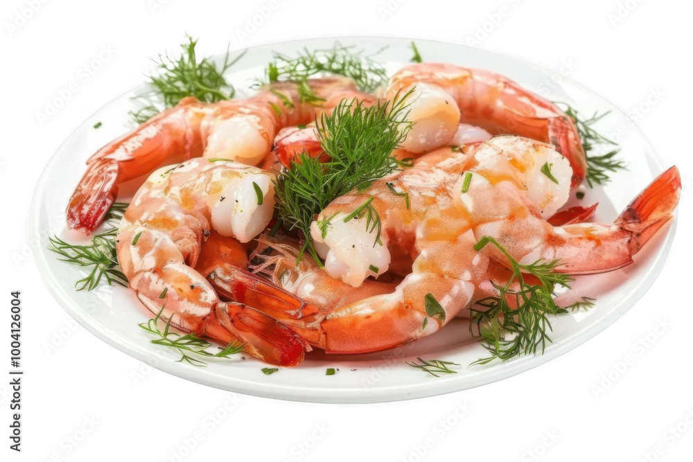 a plate with cooked shrimp seasoned with herbs.. a plate with cooked shrimp seasoned with herbs..