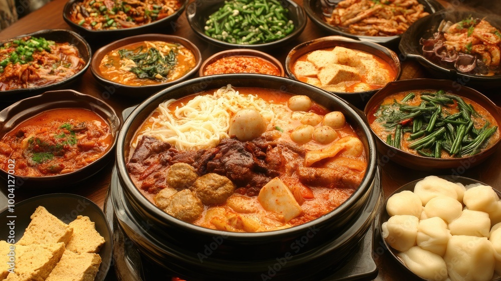 Delicious Variety of Asian Cuisine in Bowls Delicious Variety of Asian Cuisine in Bowls