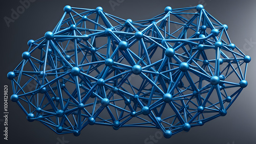 Chemical molecular structure, node and line connections, 3D spatial structure diagram