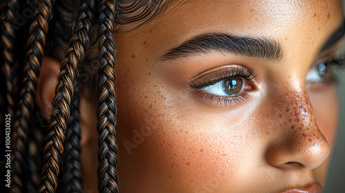 Professional close-up of braided dreadlock texture.