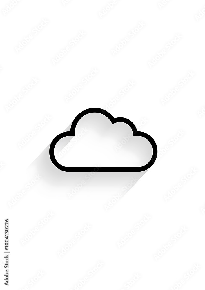 icon of a cloud with minimalist lines and precise design centered on a white background icon of a cloud with minimalist lines and precise design centered on a white background