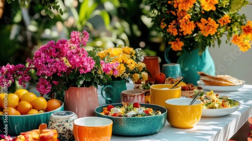 A Sunday brunch setup in the garden