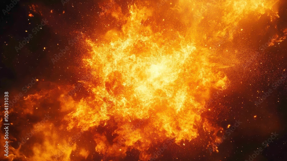 Fototapeta premium Huge Fireball Explosion Close Up