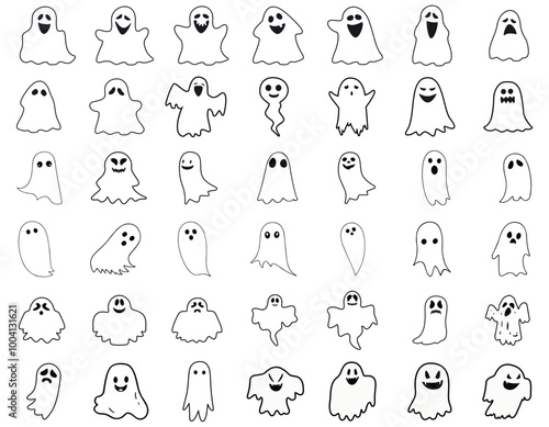 Ghost Icons | Spooky Halloween Ghost Clipart & Vector Designs