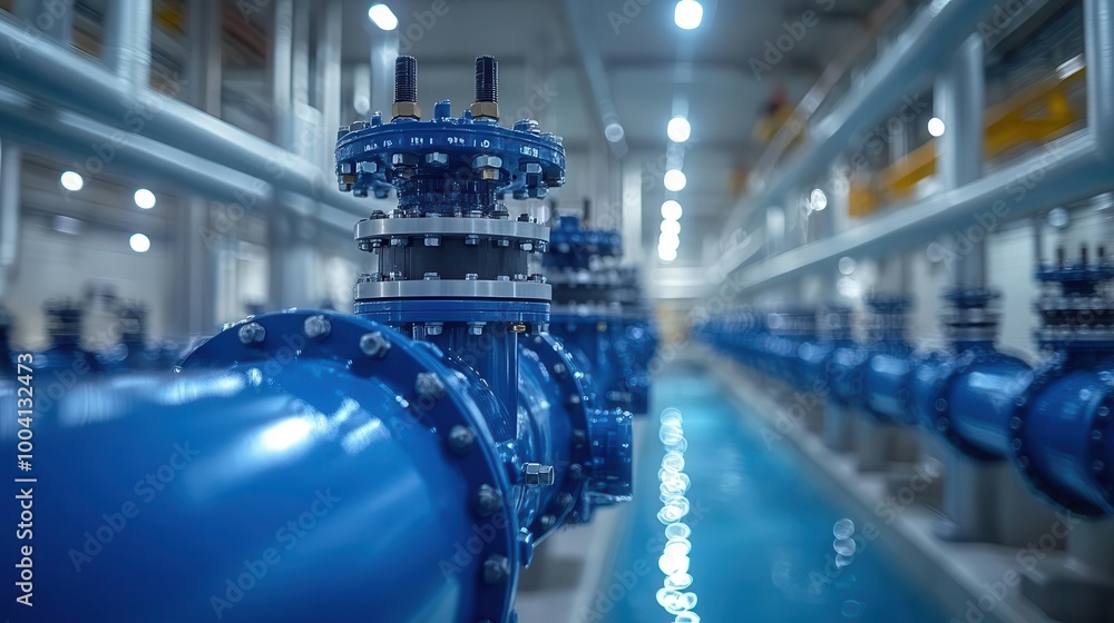 complex network of pvc pipes and valves within an industrial water ...