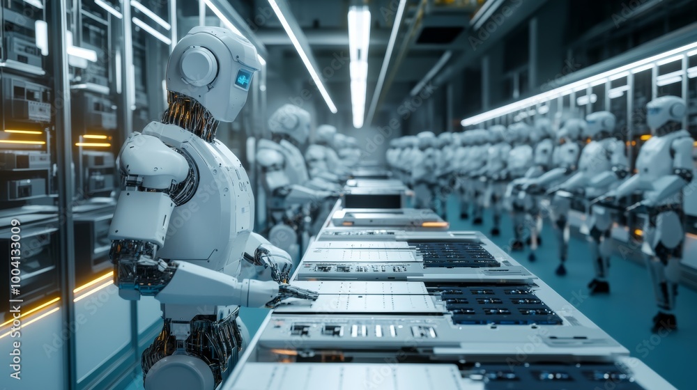 Robots Working in a Data Center. Robots Working in a Data Center.