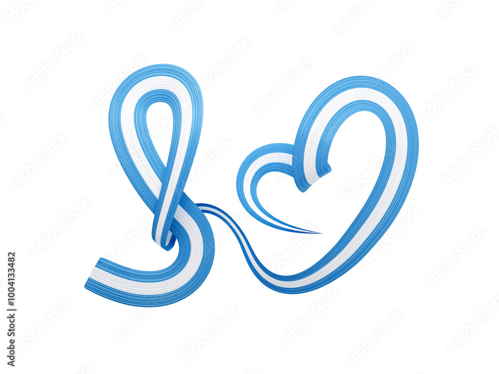 3d Flag Of Argentina Heart Shaped Wavy Awareness Ribbon flag On White Background, 3d illustration
3d Flag Of Argentina Heart Shaped Wavy Awareness Ribbon flag On White Background, 3d illustration