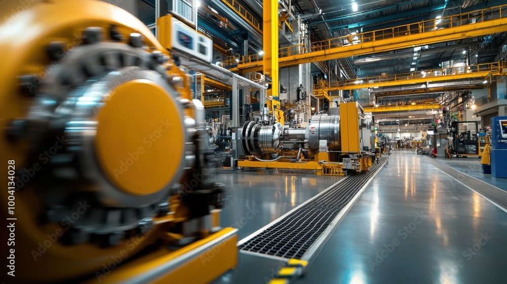 Precision Engineering: Nickel Alloy Production Line in Modern Factory with Automated Machinery and Cooling Systems Precision Engineering: Nickel Alloy Production Line in Modern Factory with Automated Machinery and Cooling Systems
