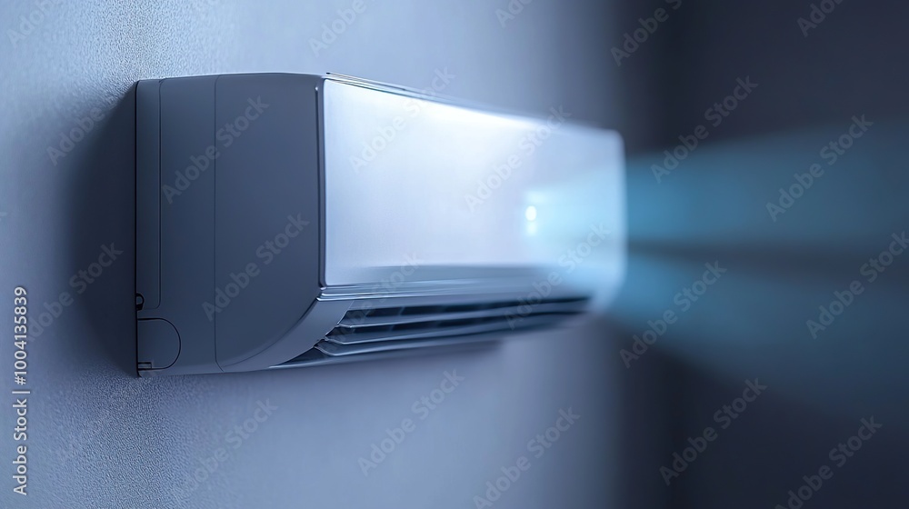 Modern Air Conditioner Unit on a Wall Modern Air Conditioner Unit on a Wall