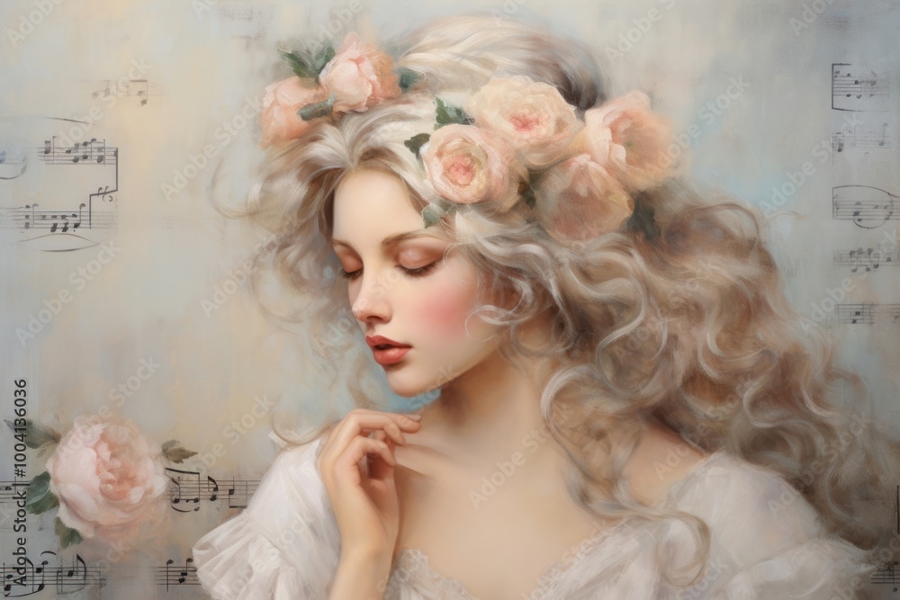 Music painting portrait art. Music painting portrait art.