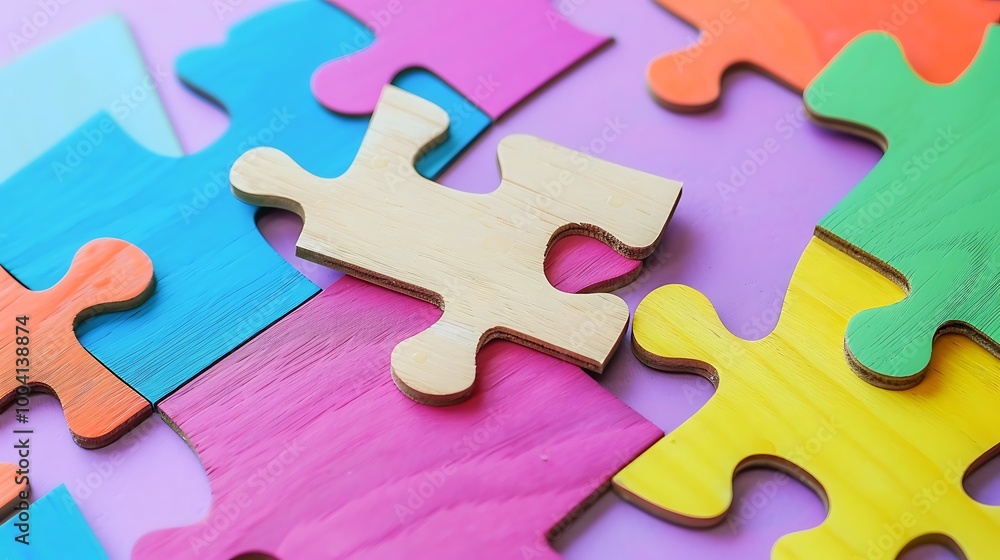 Wooden pieces game skill and puzzle hobbies and entertainment isolated on colorful background Wooden pieces game skill and puzzle hobbies and entertainment isolated on colorful background